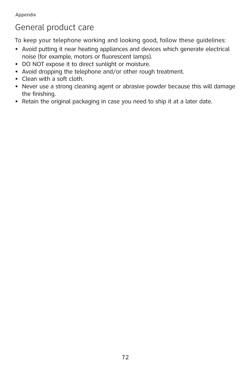General product care | AT&T 993 2-Line User Manual | Page 75 / 79