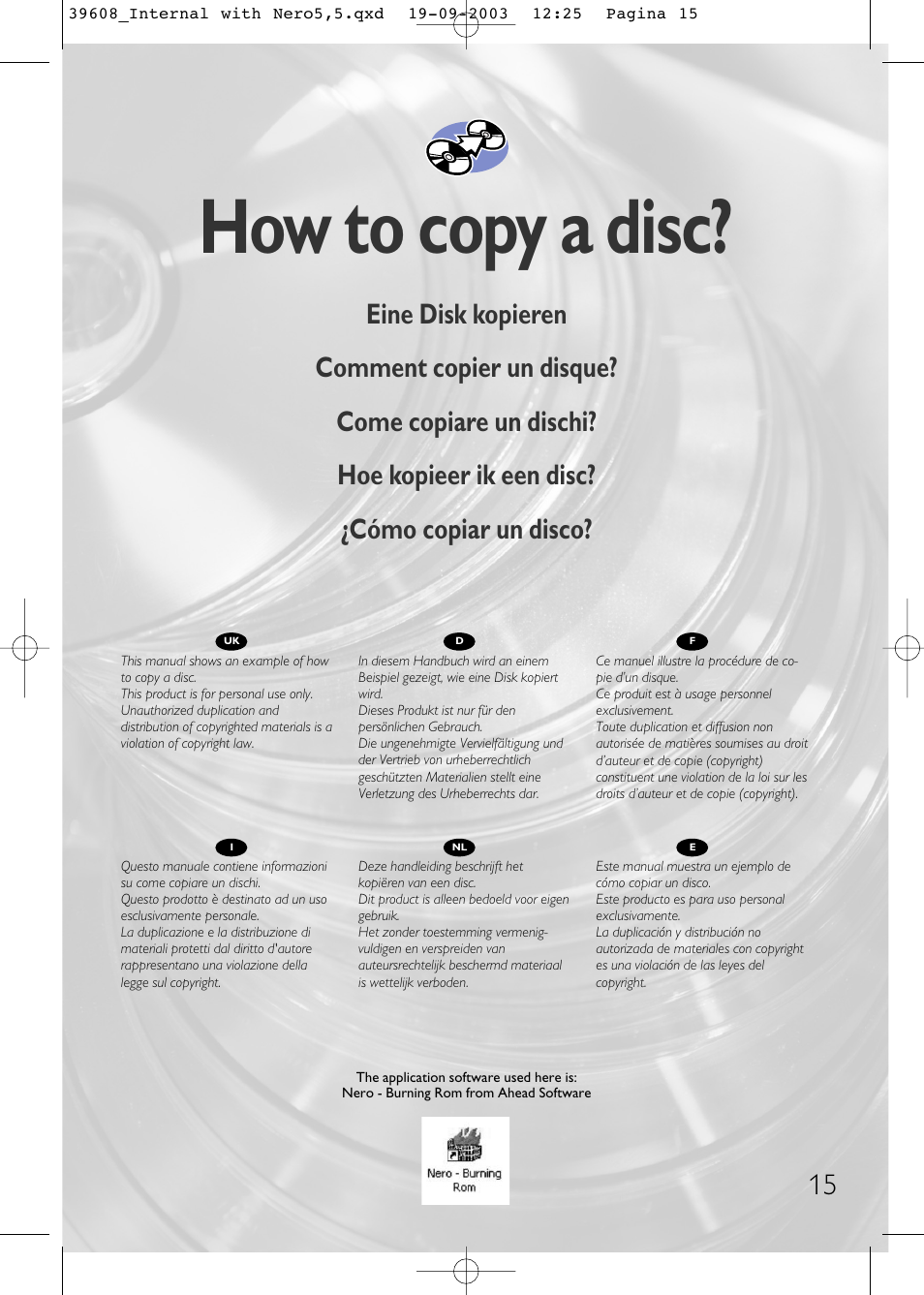How to copy a disc | Philips Lecteur interne User Manual | Page 15 / 40