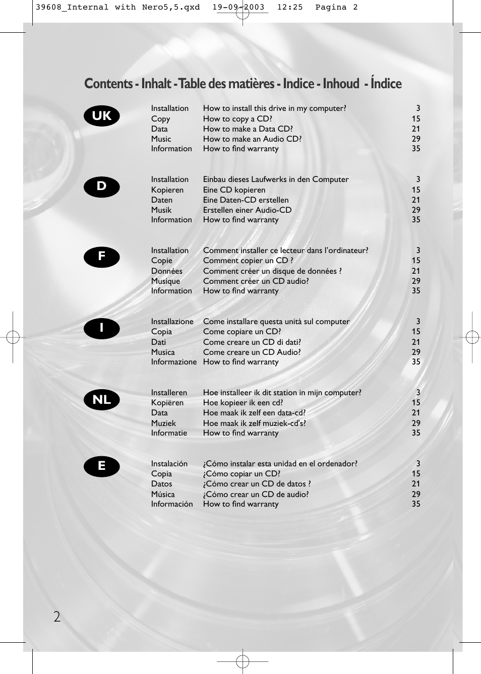 Philips Lecteur interne User Manual | Page 2 / 40