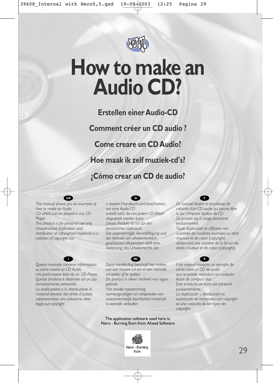 How to make an audio cd | Philips Lecteur interne User Manual | Page 29 / 40