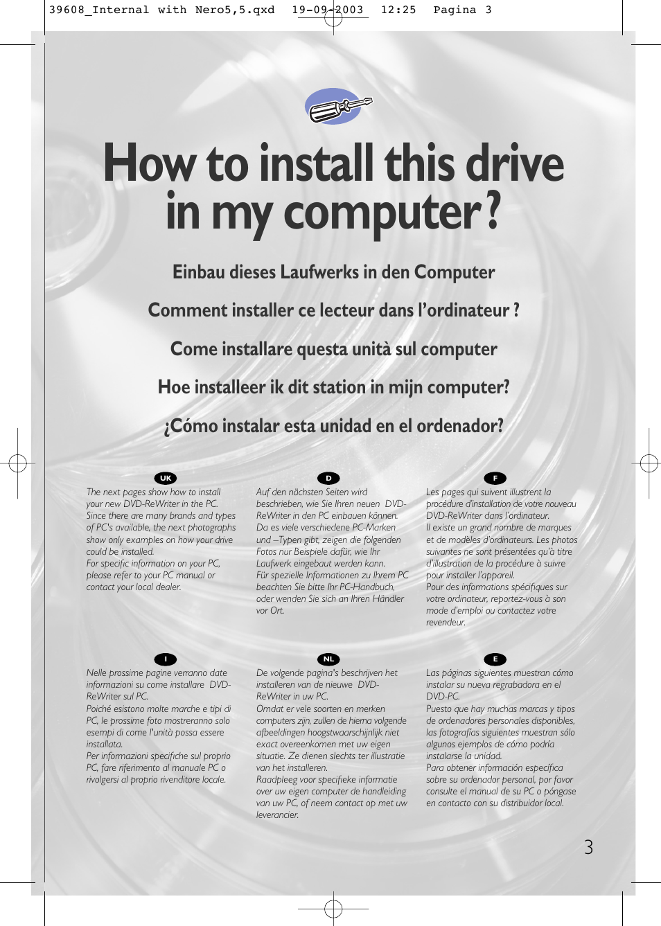 How to install this drive in my computer | Philips Lecteur interne User Manual | Page 3 / 40
