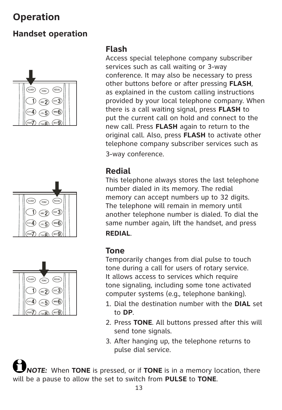 Operation | AT&T Trimline 205 User Manual | Page 15 / 18