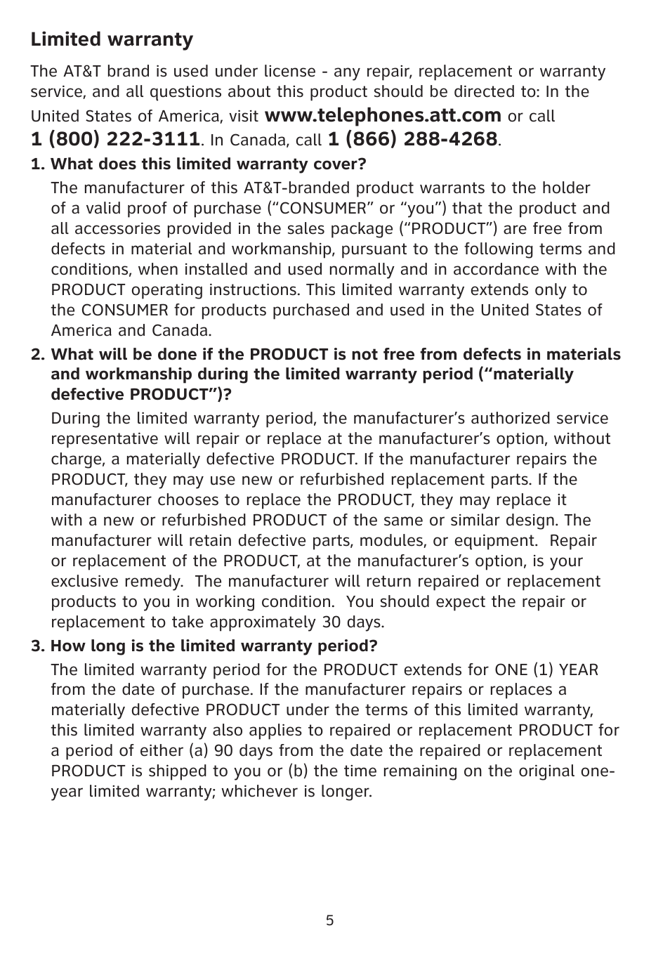 AT&T Trimline 205 User Manual | Page 7 / 18
