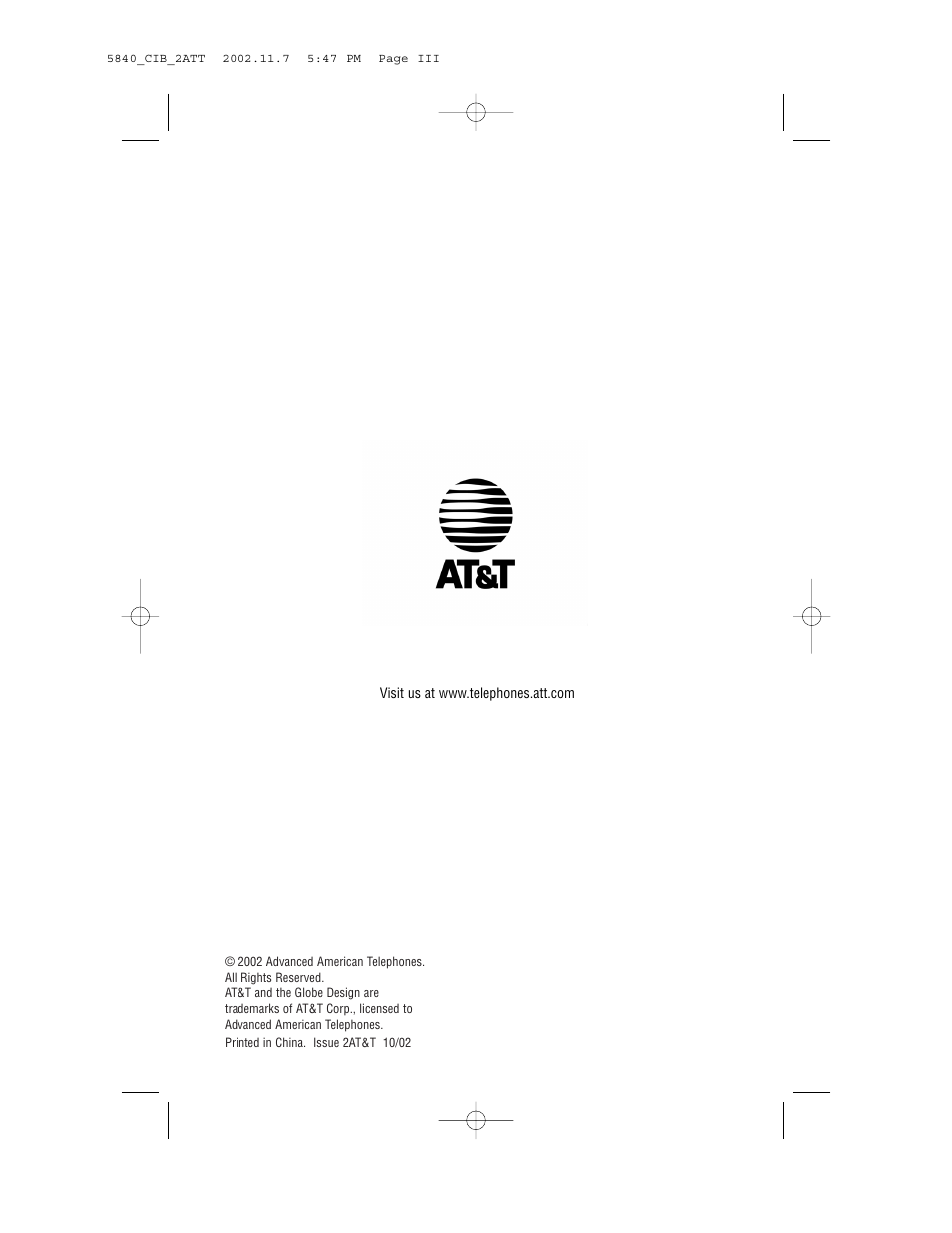 AT&T 5840 User Manual | Page 2 / 77