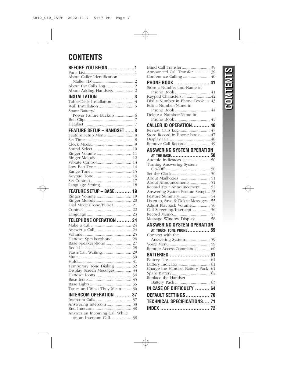 AT&T 5840 User Manual | Page 3 / 77