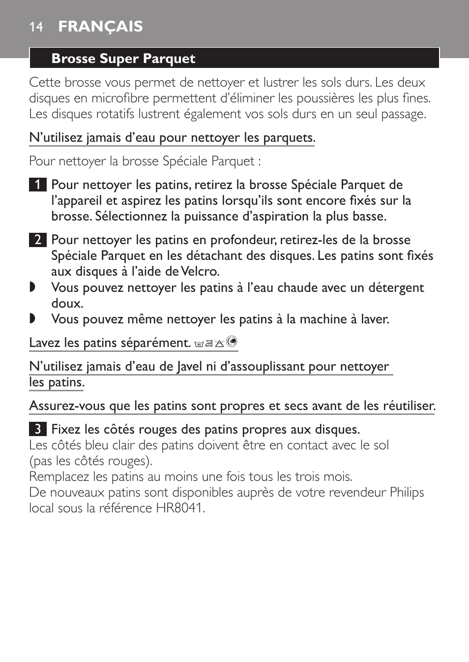 Français | Philips Brosse d'aspirateur User Manual | Page 14 / 40