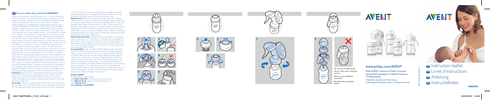 Philips AVENT Biberon en verre User Manual | 3 pages