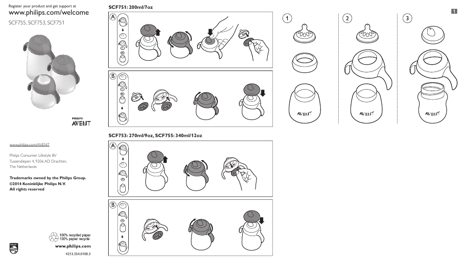 Philips AVENT Tasse à bec User Manual | 6 pages