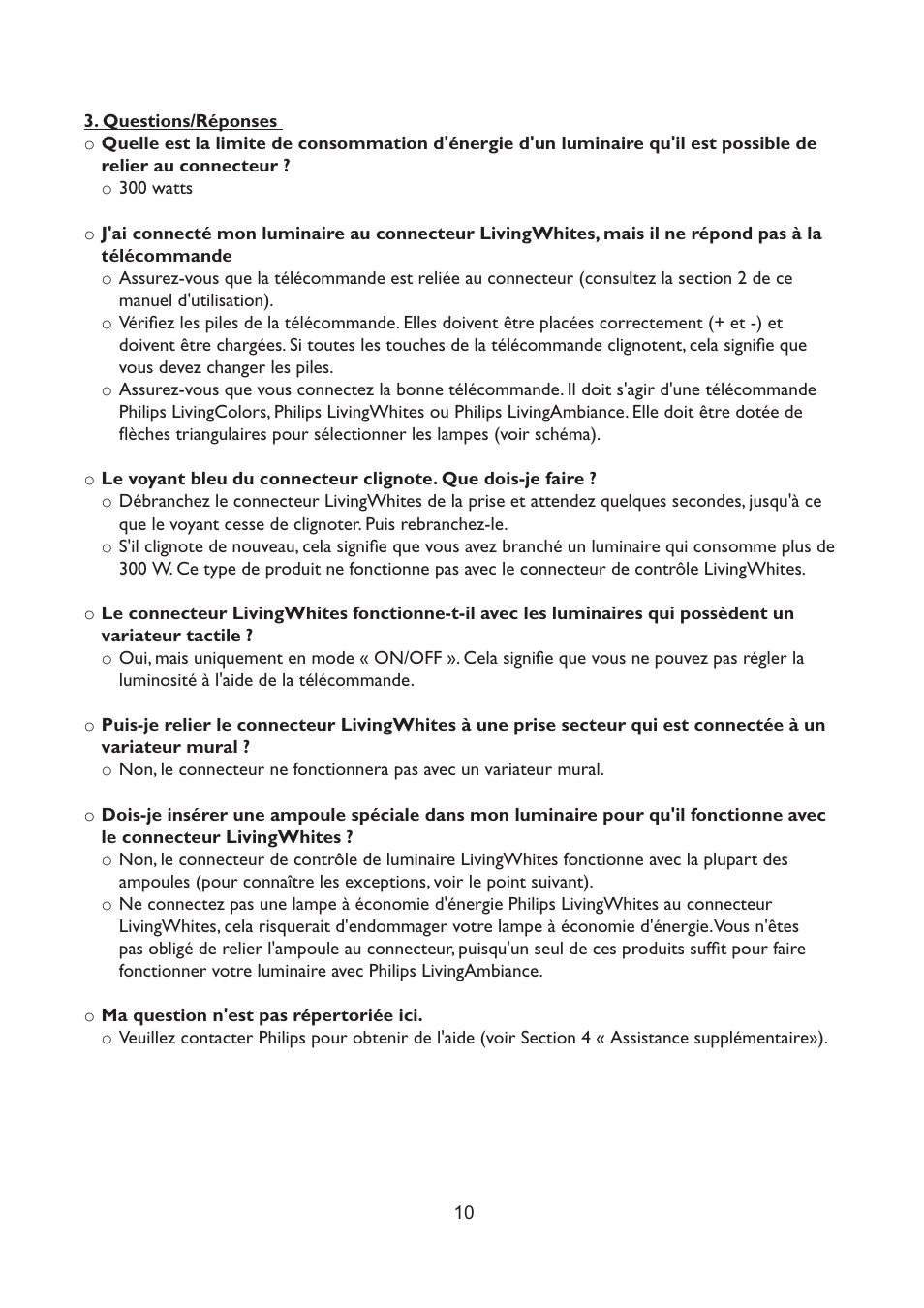 Philips LivingWhites Fiche électrique française User Manual | Page 10 / 121