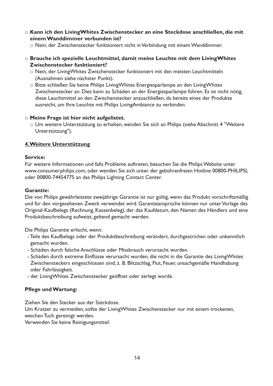 Philips LivingWhites Fiche électrique française User Manual | Page 14 / 121