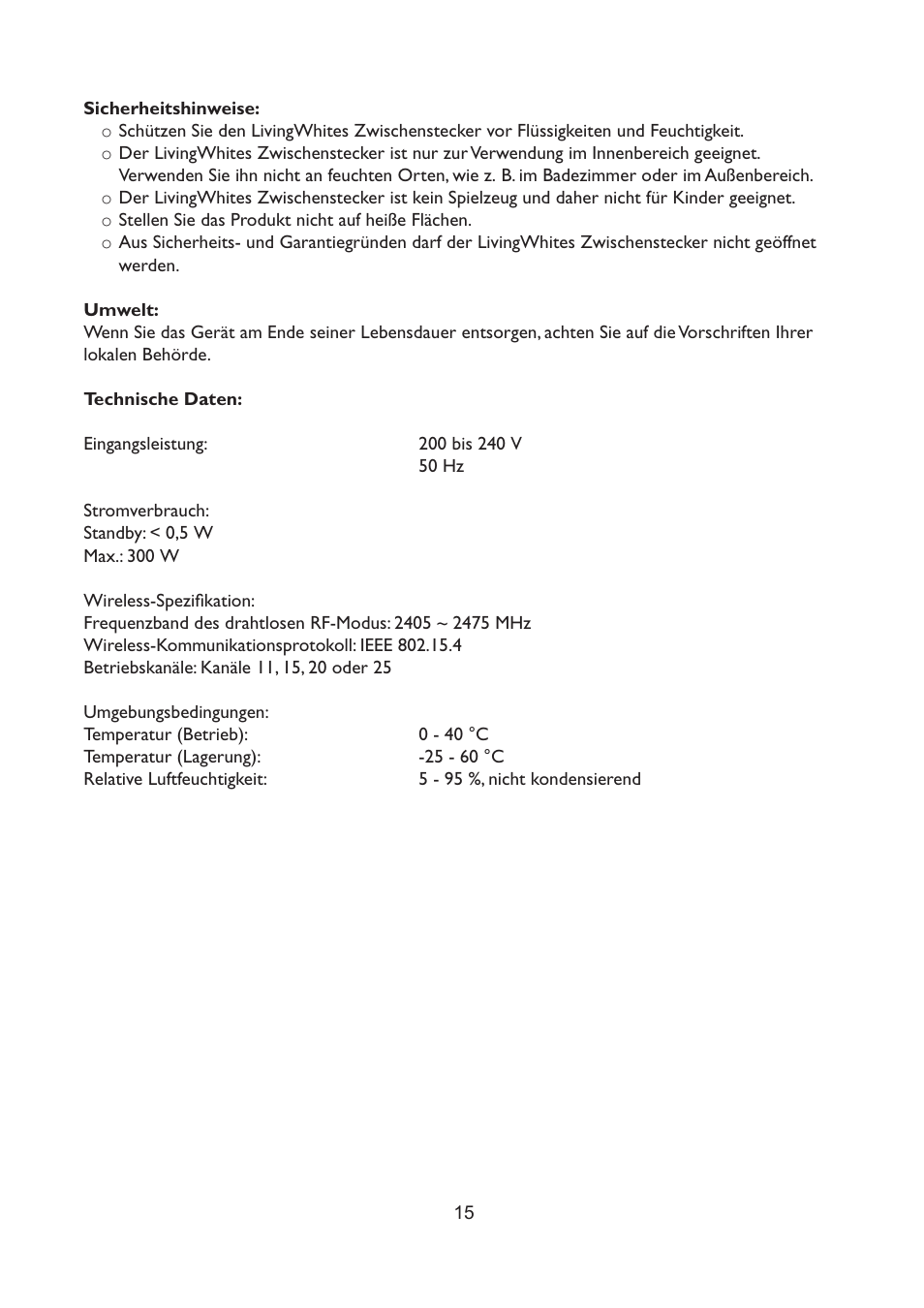 Philips LivingWhites Fiche électrique française User Manual | Page 15 / 121