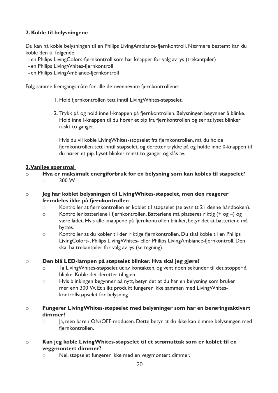 Philips LivingWhites Fiche électrique française User Manual | Page 20 / 121