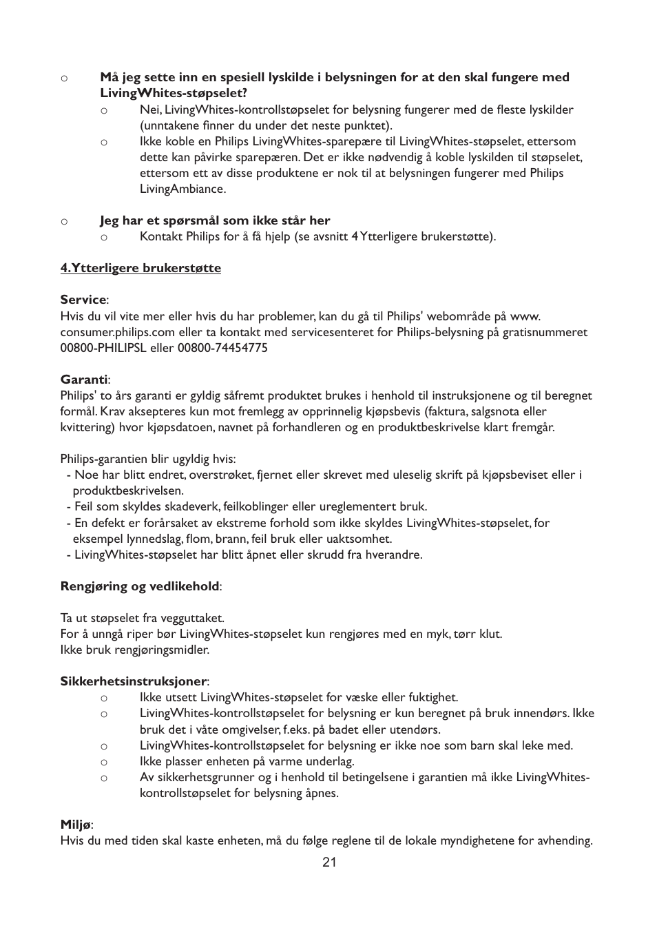 Philips LivingWhites Fiche électrique française User Manual | Page 21 / 121