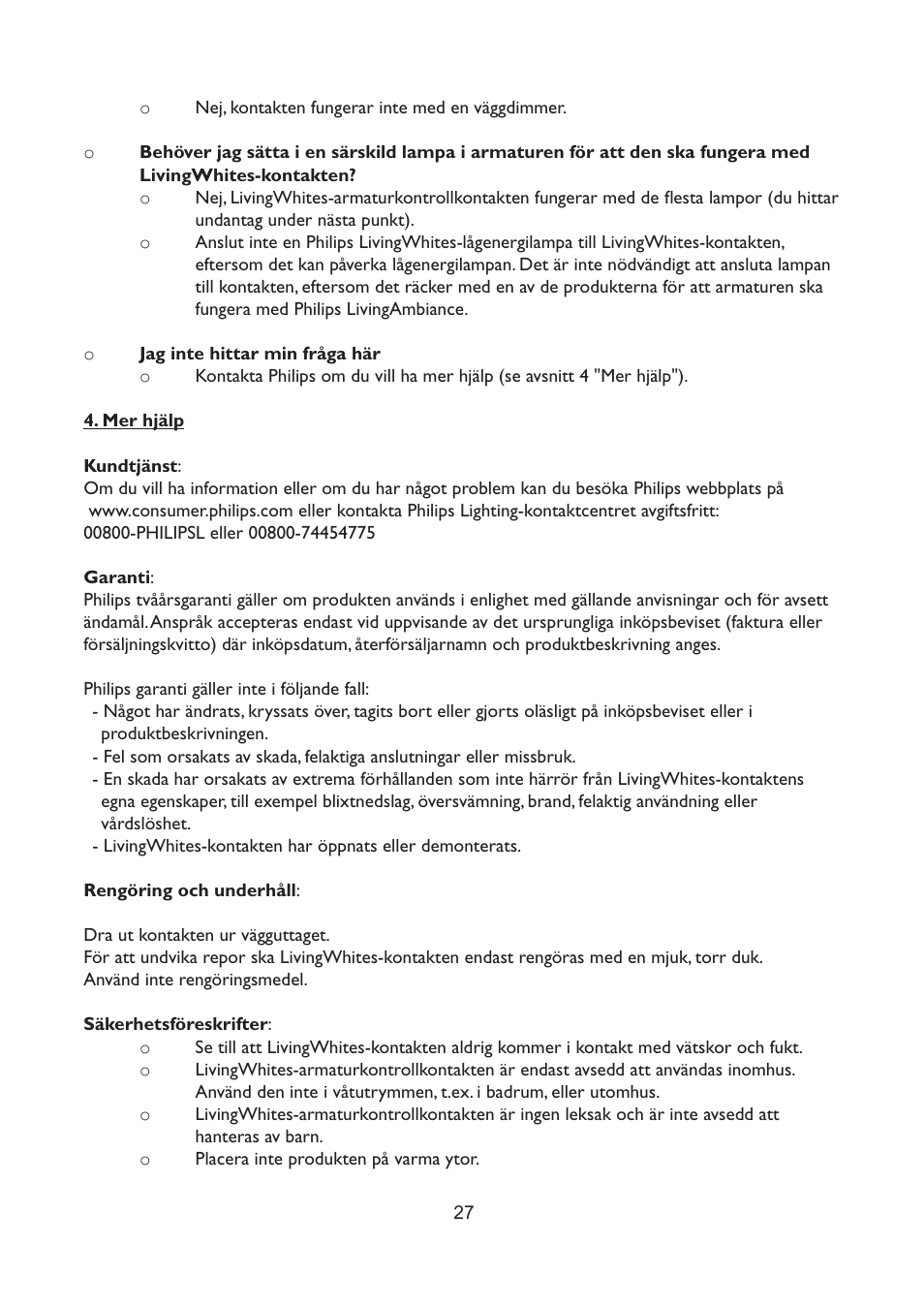 Philips LivingWhites Fiche électrique française User Manual | Page 27 / 121