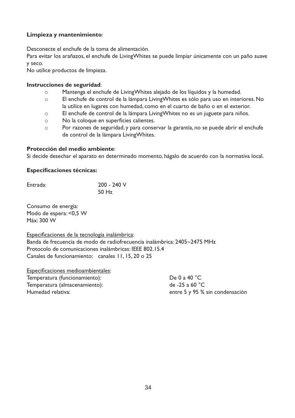 Philips LivingWhites Fiche électrique française User Manual | Page 34 / 121