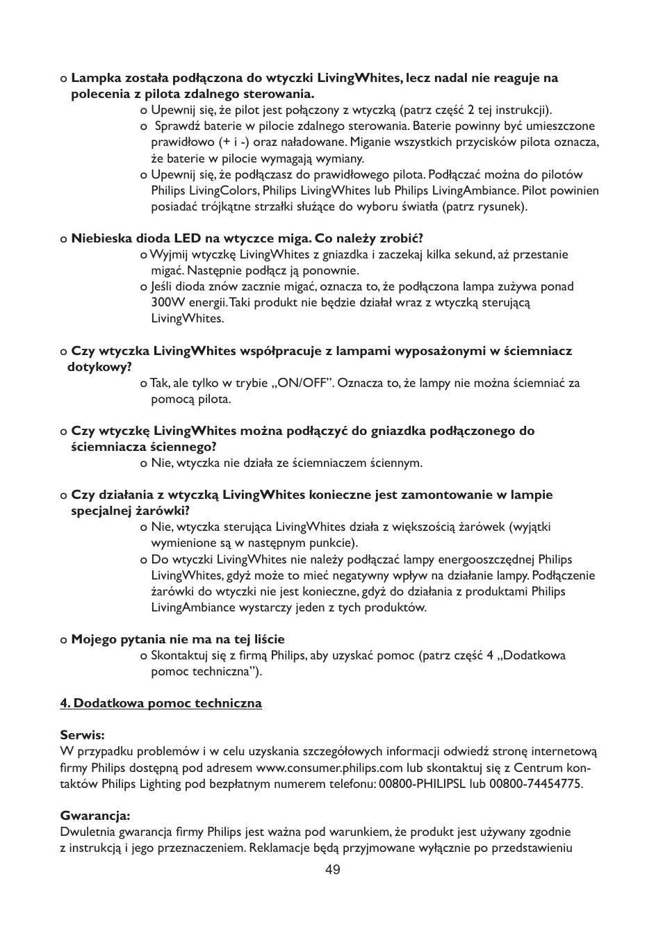 Philips LivingWhites Fiche électrique française User Manual | Page 49 / 121