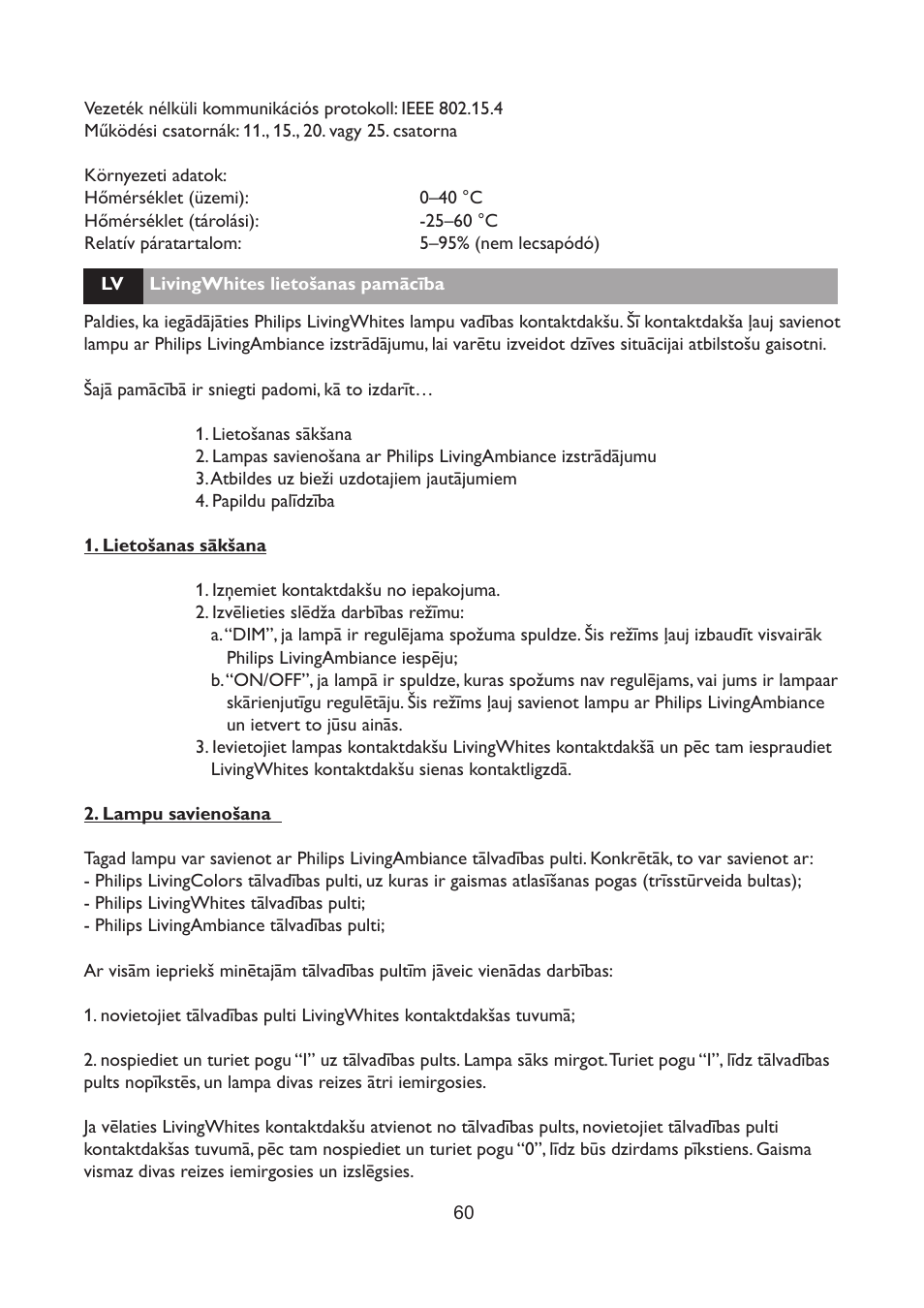 Philips LivingWhites Fiche électrique française User Manual | Page 60 / 121