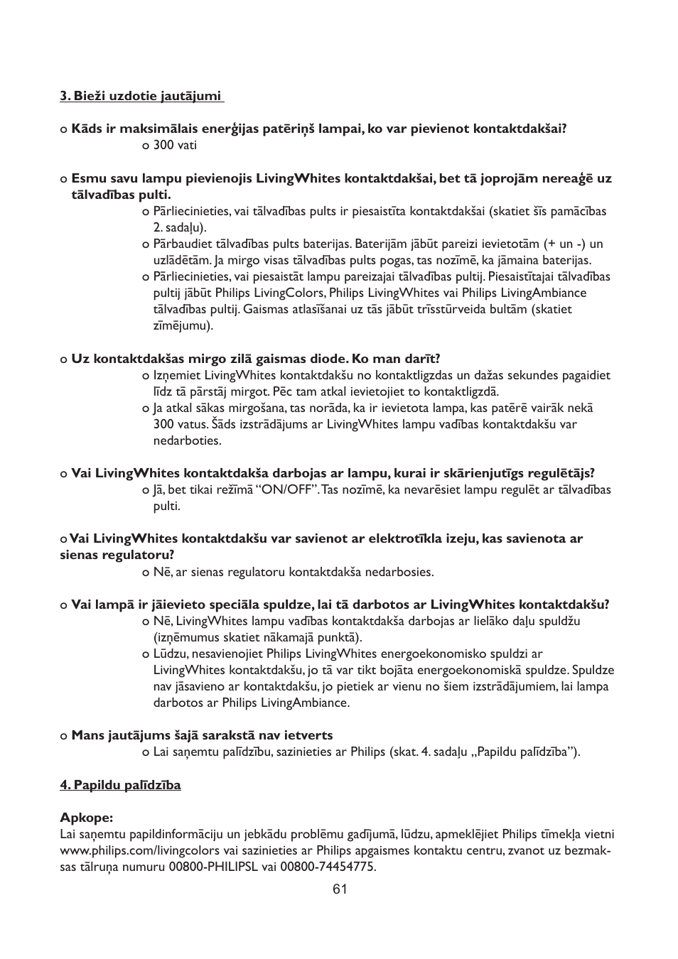 Philips LivingWhites Fiche électrique française User Manual | Page 61 / 121