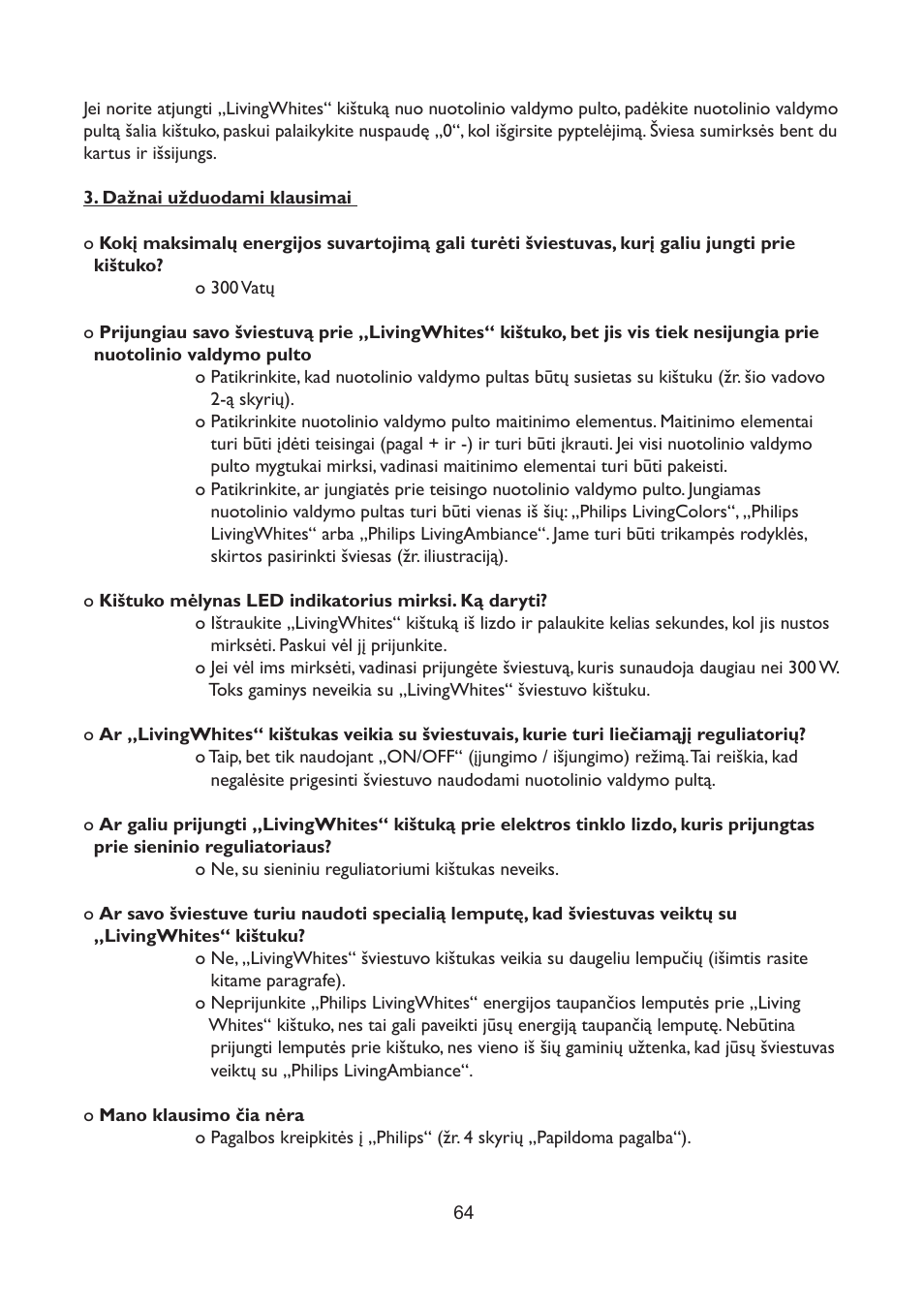 Philips LivingWhites Fiche électrique française User Manual | Page 64 / 121