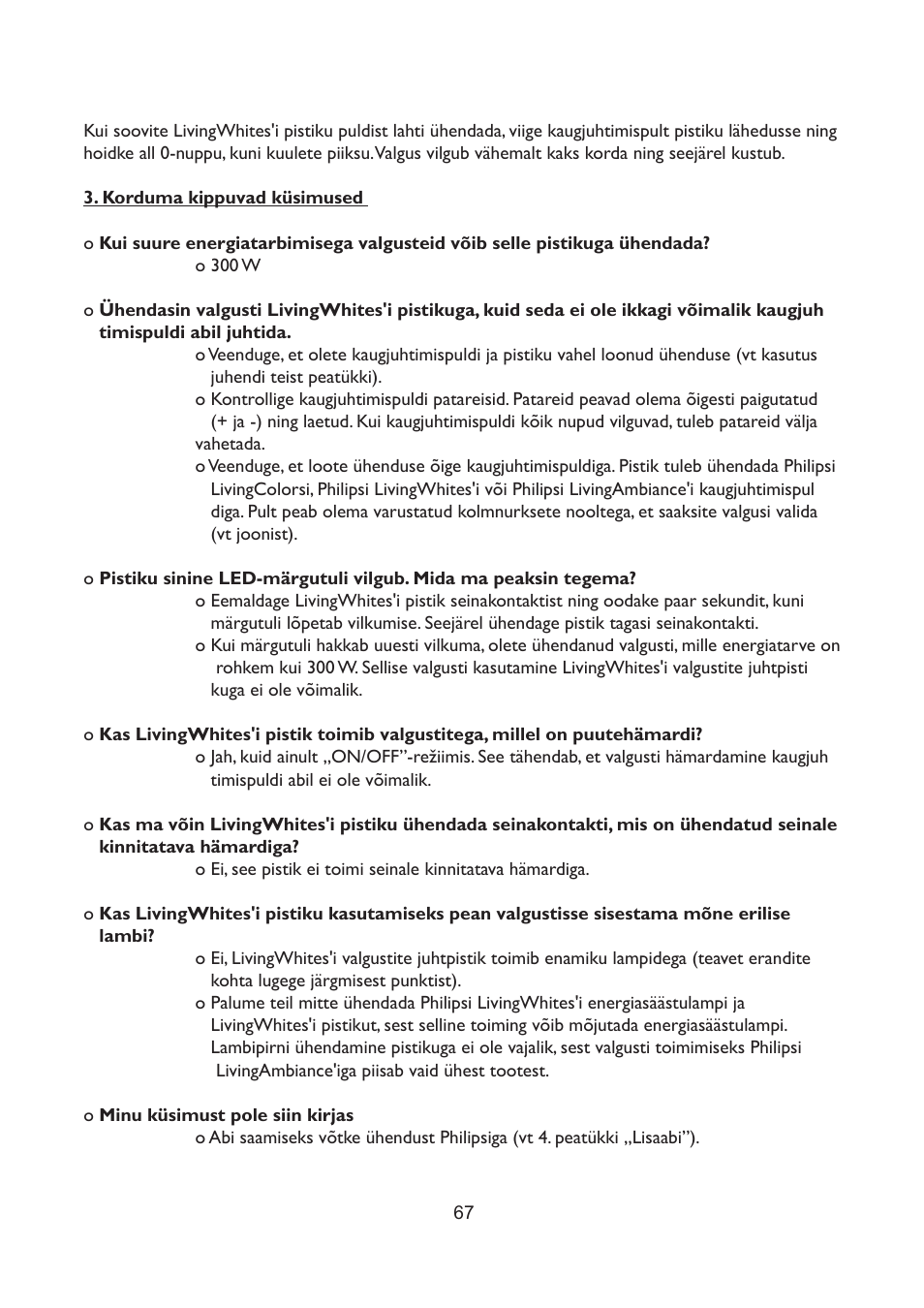 Philips LivingWhites Fiche électrique française User Manual | Page 67 / 121