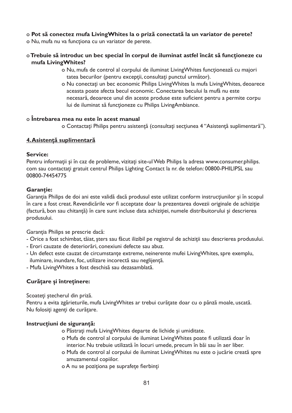 Philips LivingWhites Fiche électrique française User Manual | Page 81 / 121