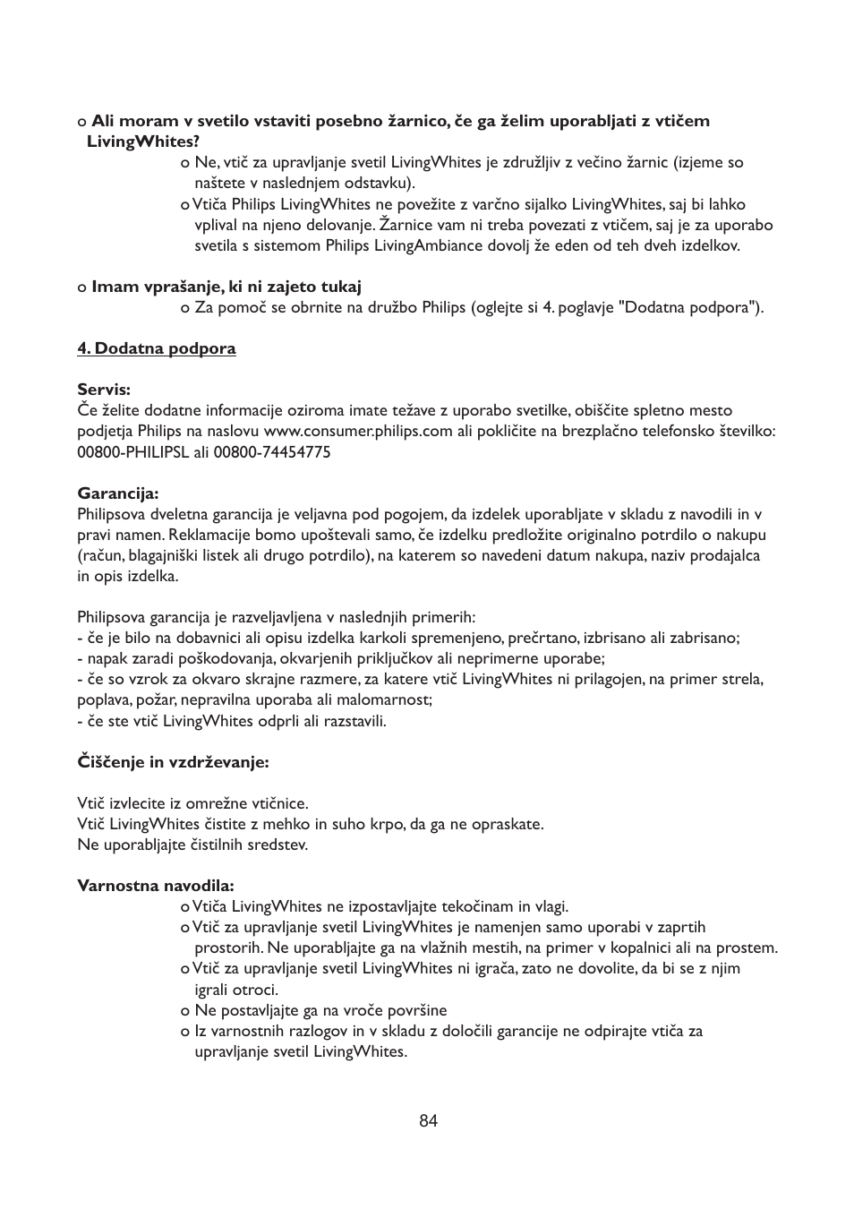 Philips LivingWhites Fiche électrique française User Manual | Page 84 / 121