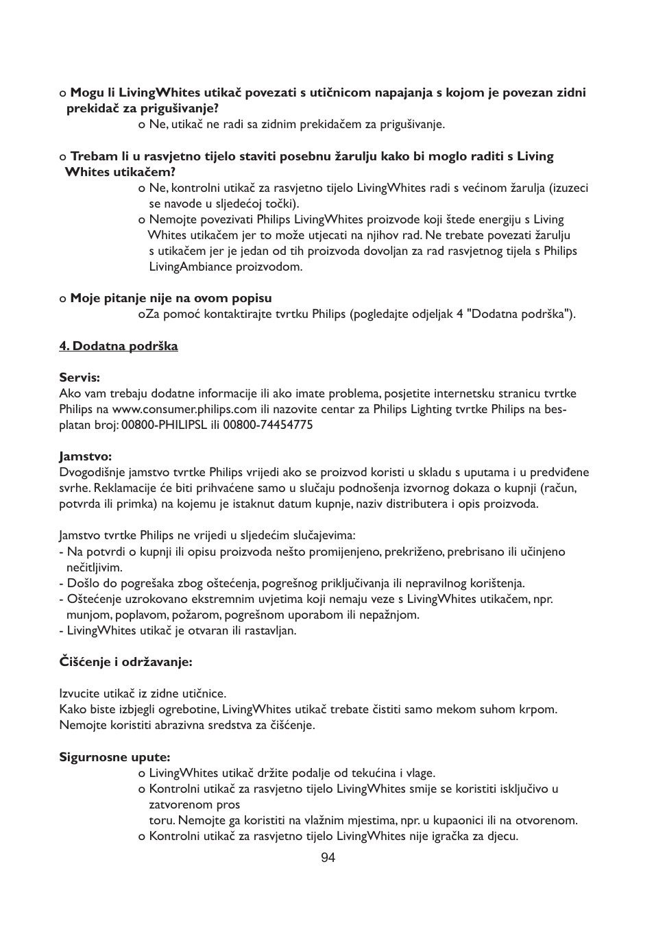 Philips LivingWhites Fiche électrique française User Manual | Page 94 / 121