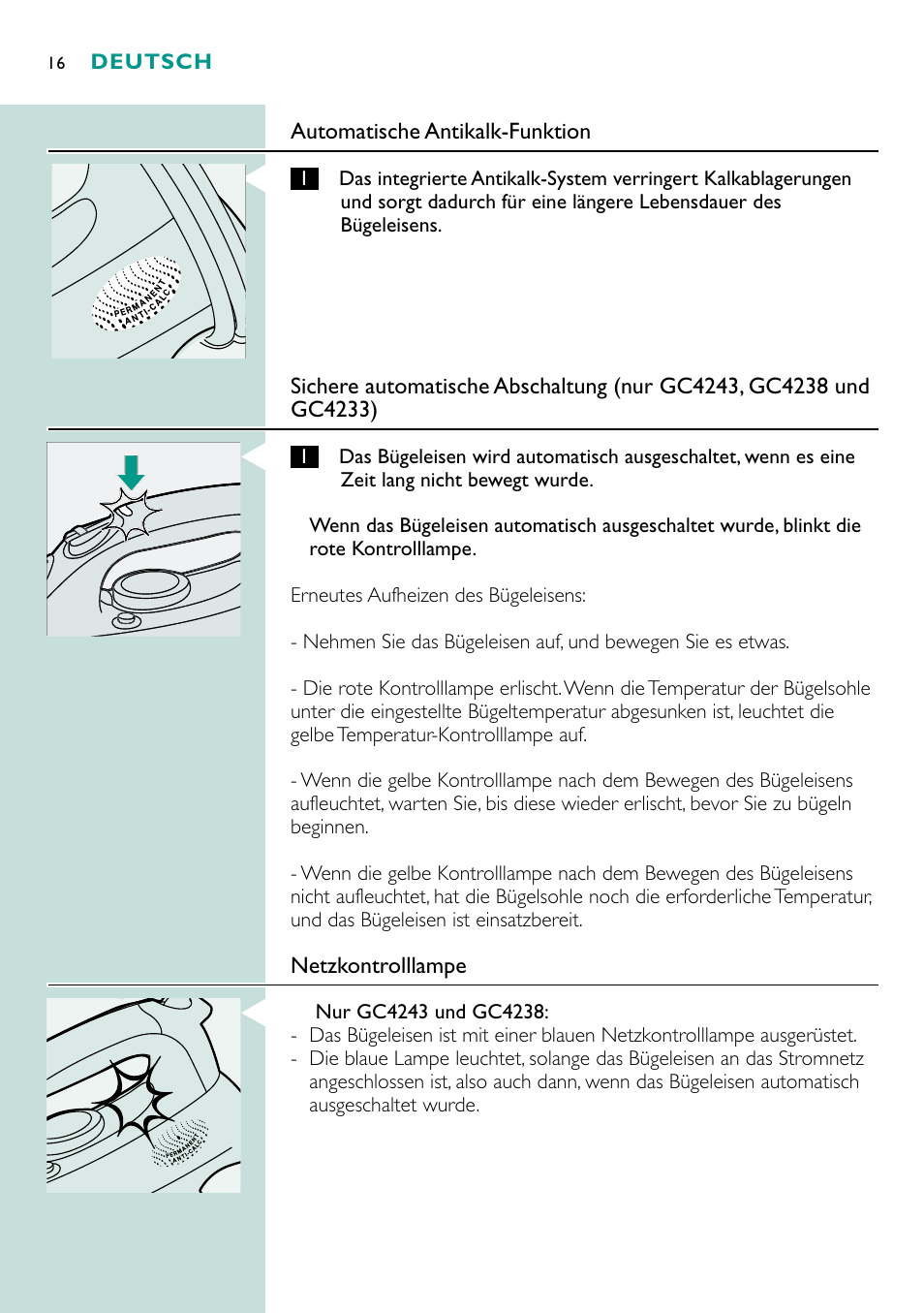 Philips Fer vapeur User Manual | Page 16 / 48
