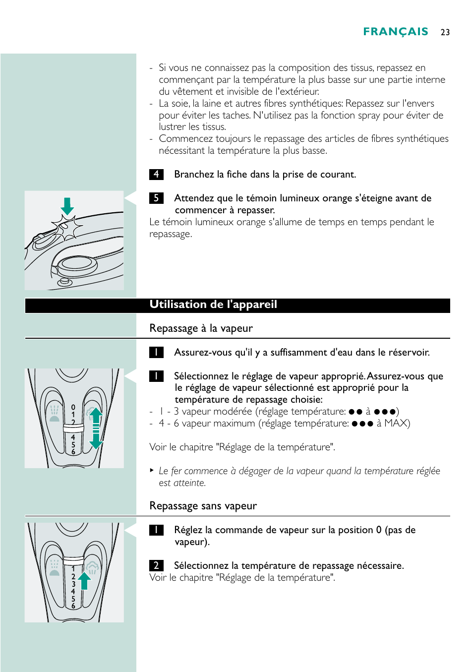 Philips Fer vapeur User Manual | Page 23 / 48