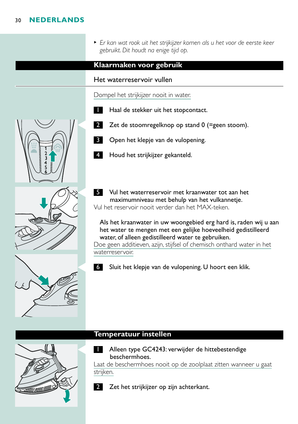 Philips Fer vapeur User Manual | Page 30 / 48