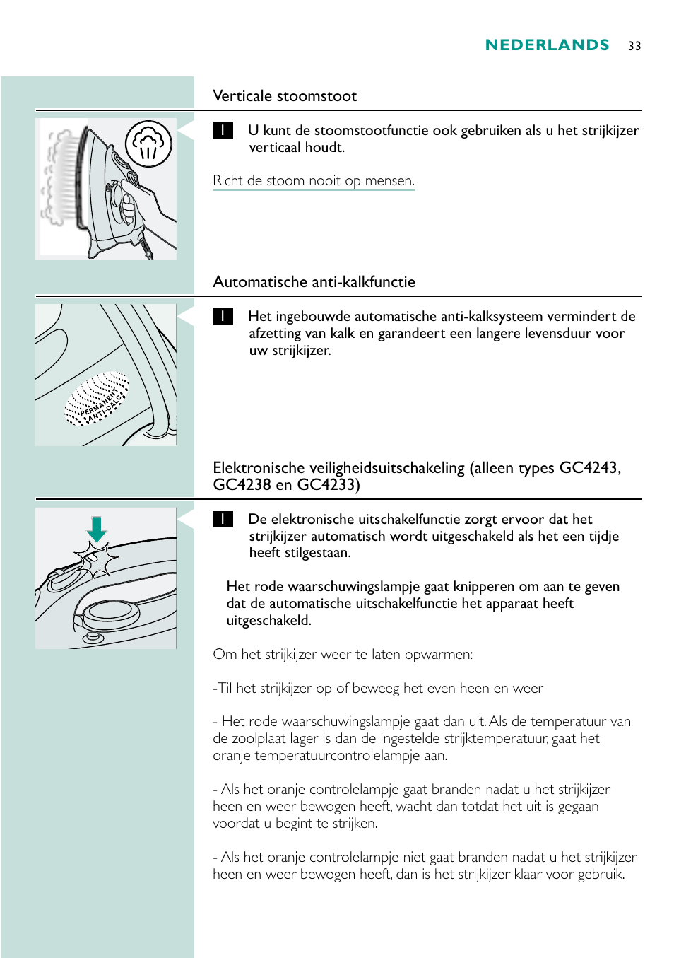 Philips Fer vapeur User Manual | Page 33 / 48