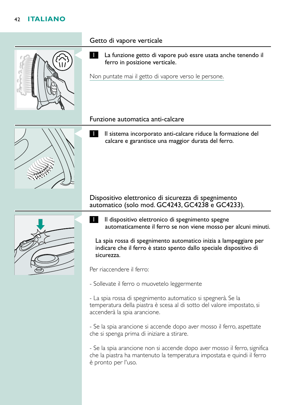 Philips Fer vapeur User Manual | Page 42 / 48