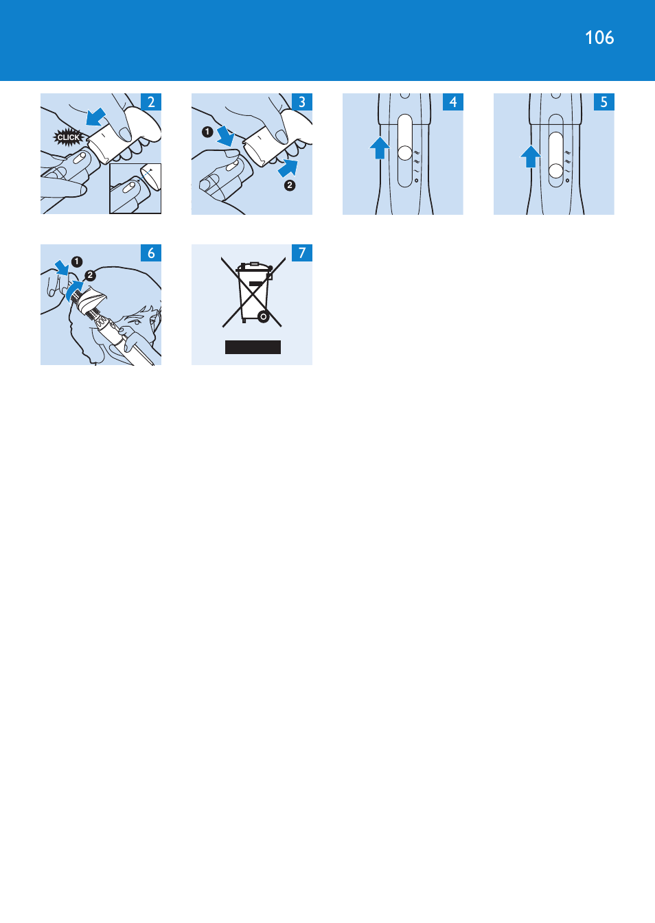 Philips Brosse soufflante User Manual | Page 106 / 108