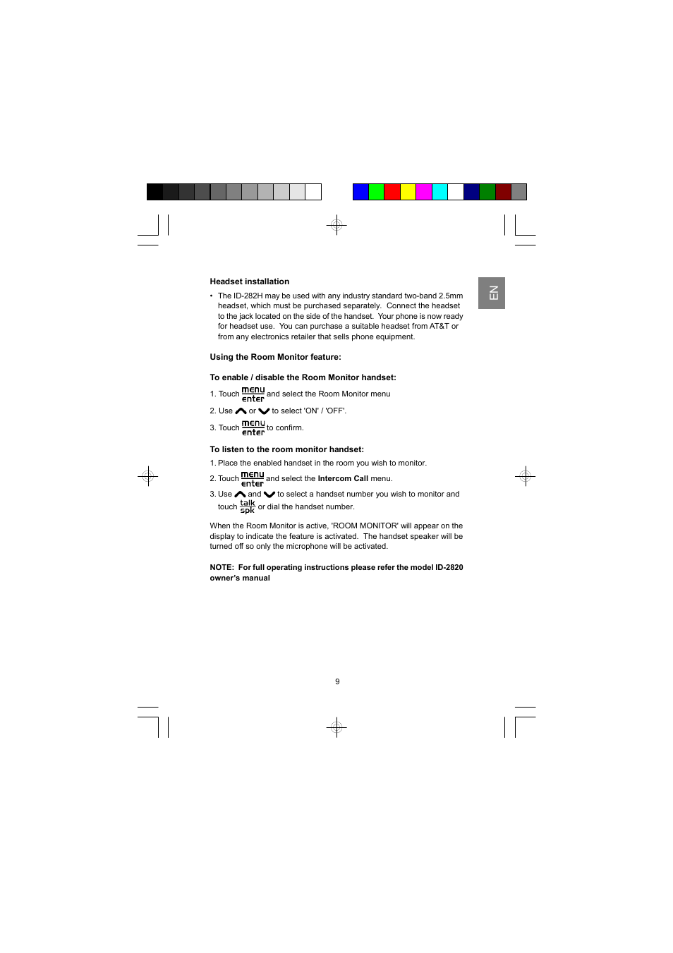 AT&T ID-282H User Manual | Page 10 / 23