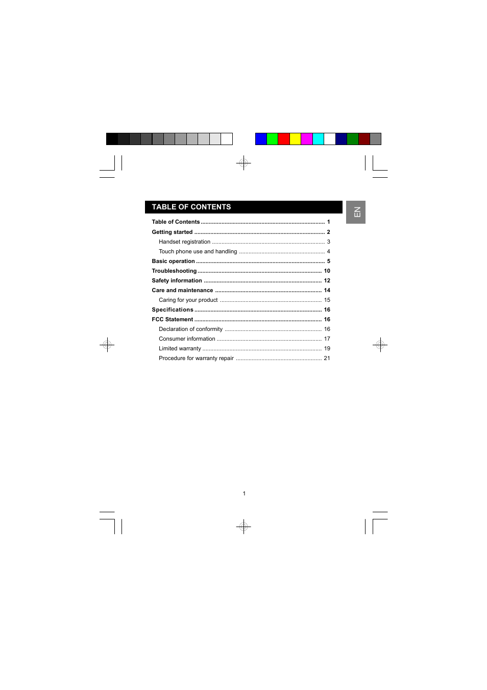 AT&T ID-282H User Manual | Page 2 / 23