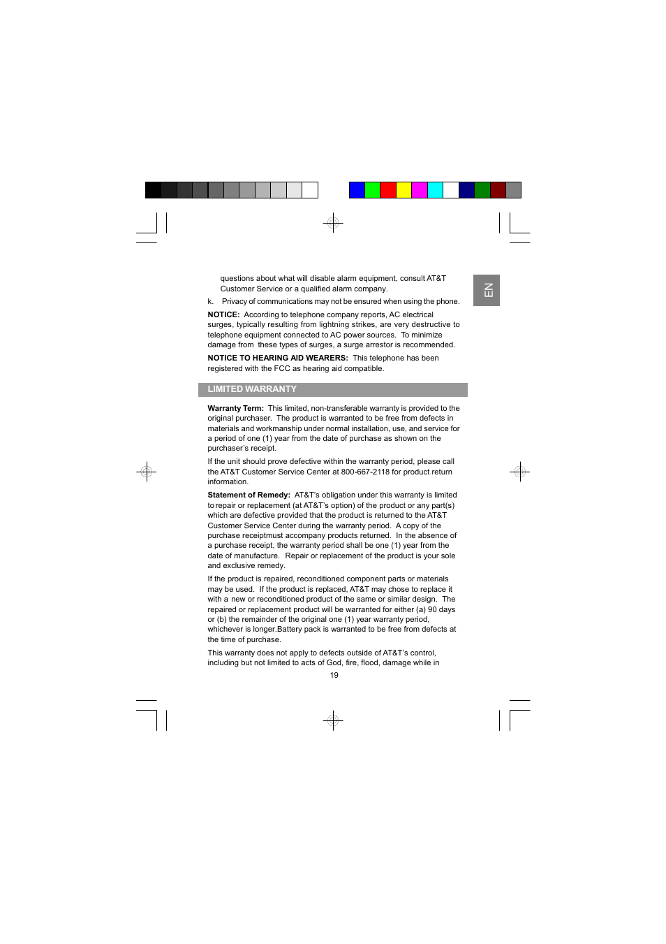 AT&T ID-282H User Manual | Page 20 / 23