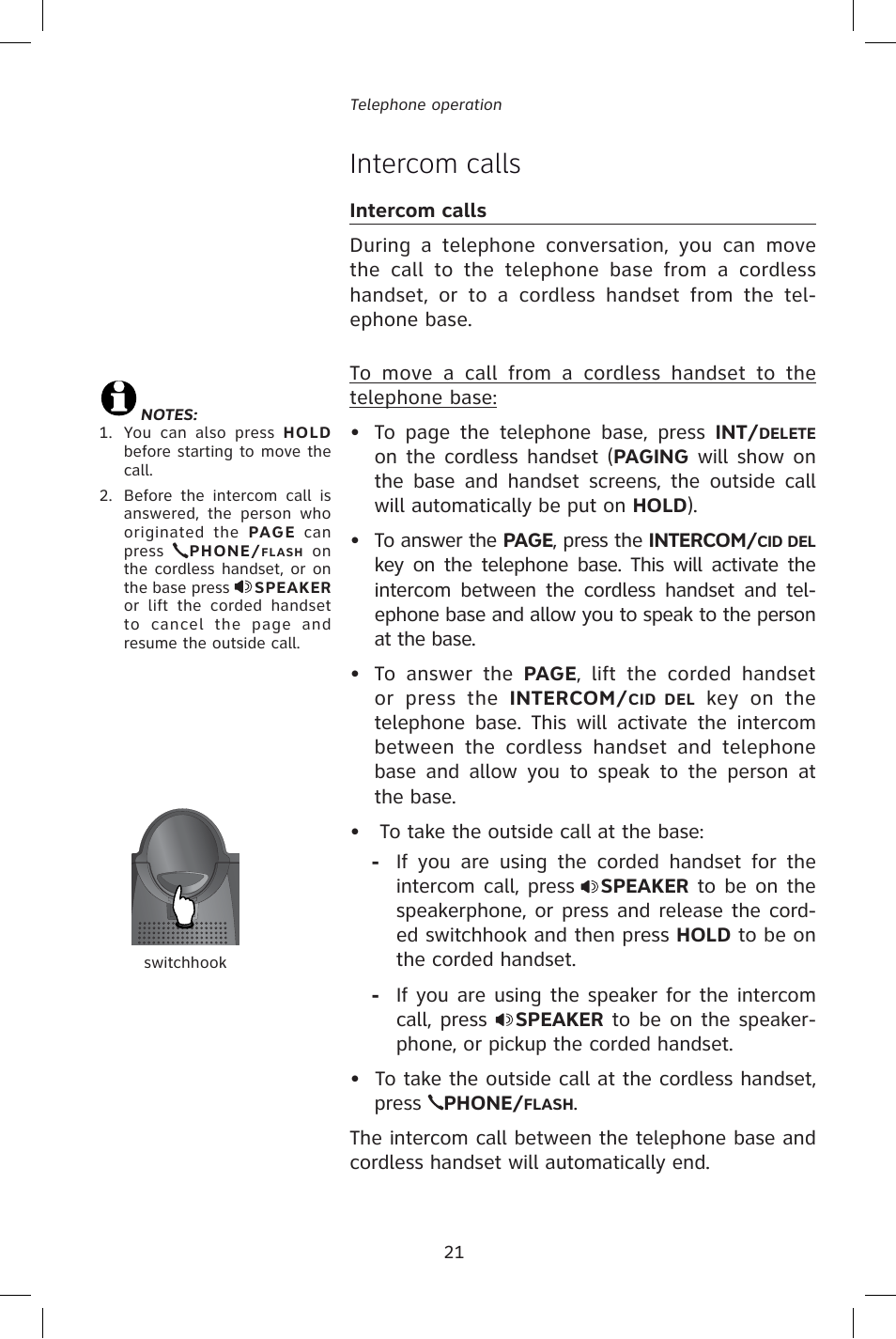 Intercom calls | AT&T E1828B User Manual | Page 24 / 71
