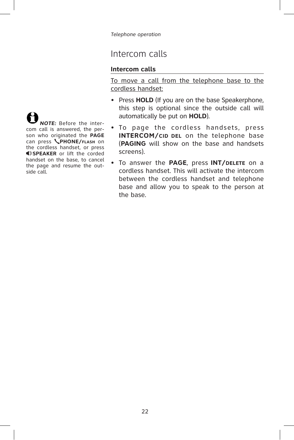 Intercom calls | AT&T E1828B User Manual | Page 25 / 71