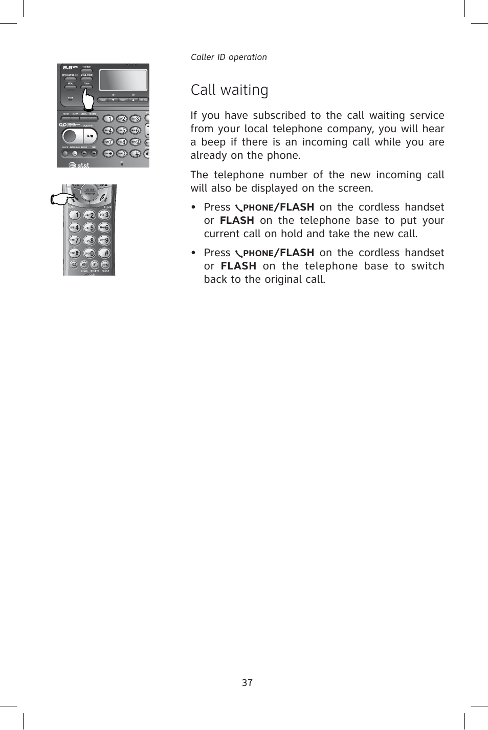 Call waiting | AT&T E1828B User Manual | Page 40 / 71