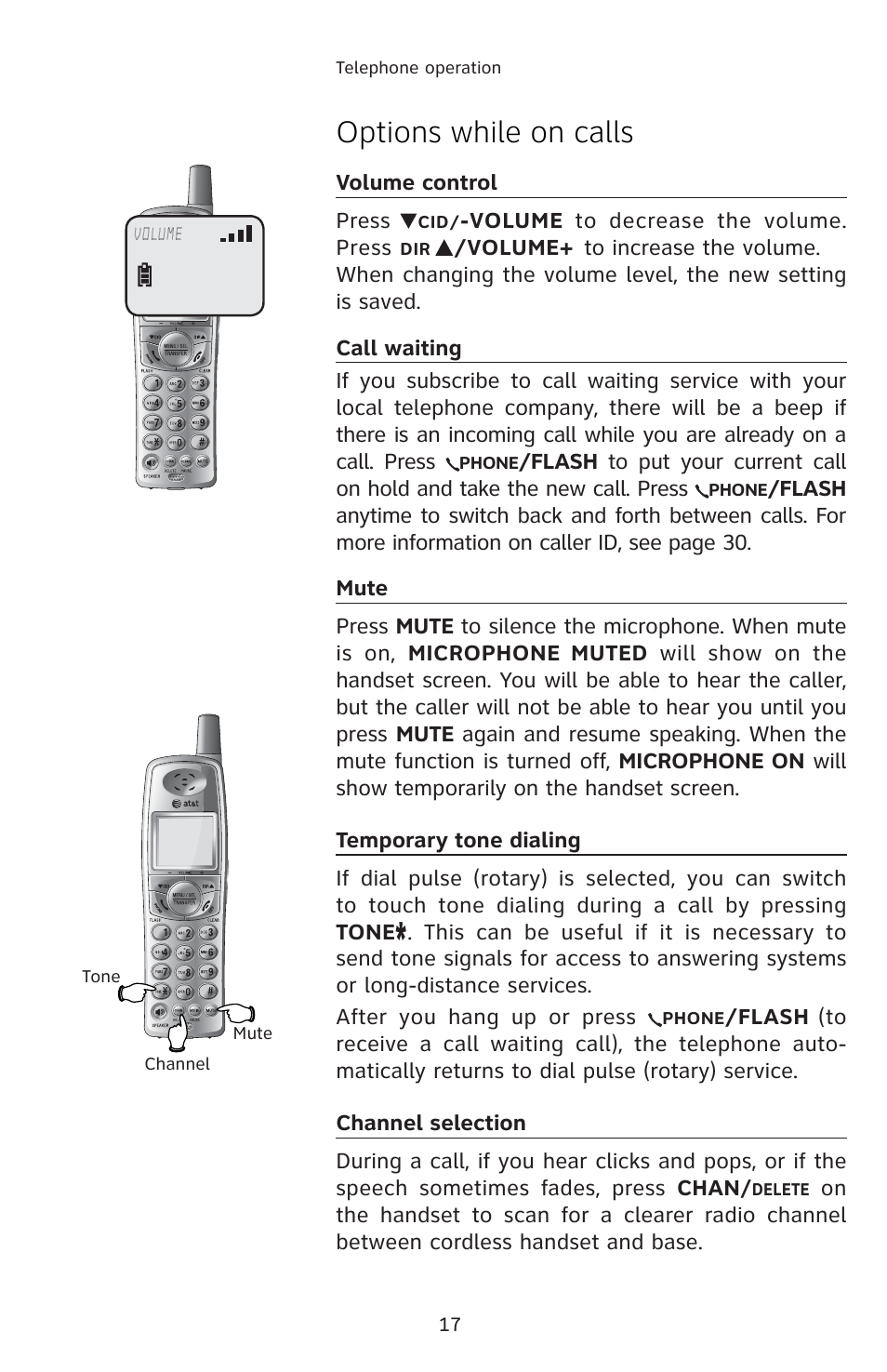 Options while on calls | AT&T E5813B User Manual | Page 20 / 65