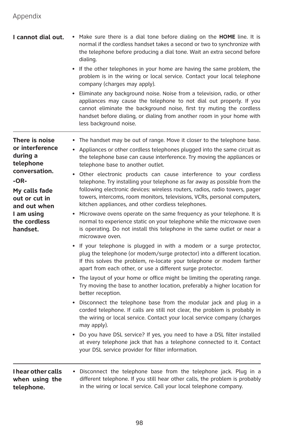 Appendix | AT&T EP5632 User Manual | Page 102 / 119