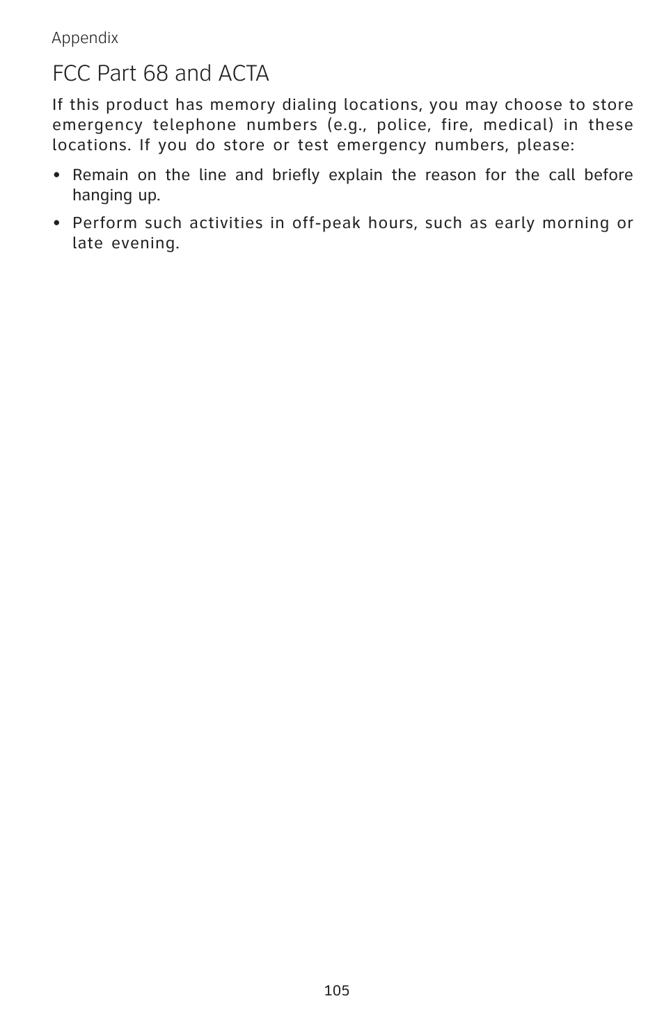 Fcc part 68 and acta | AT&T EP5632 User Manual | Page 109 / 119