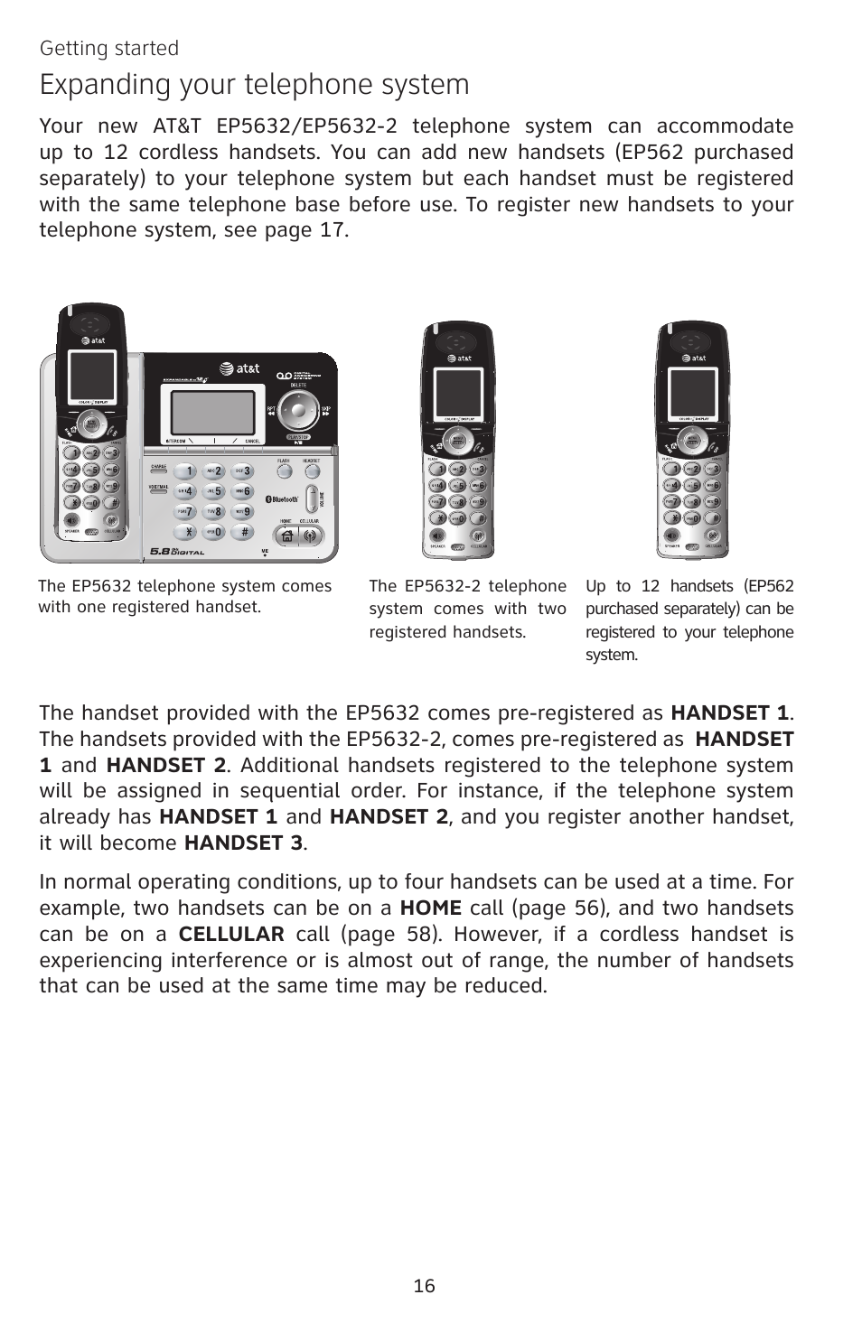 Expanding your telephone system | AT&T EP5632 User Manual | Page 20 / 119
