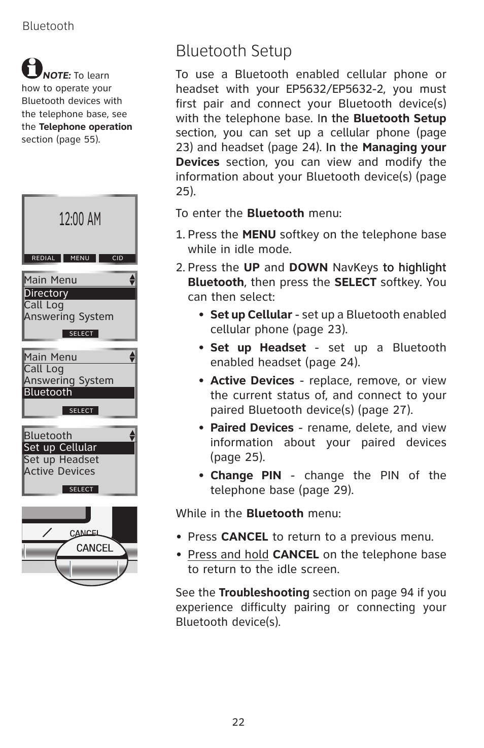 00 am, Bluetooth setup | AT&T EP5632 User Manual | Page 26 / 119