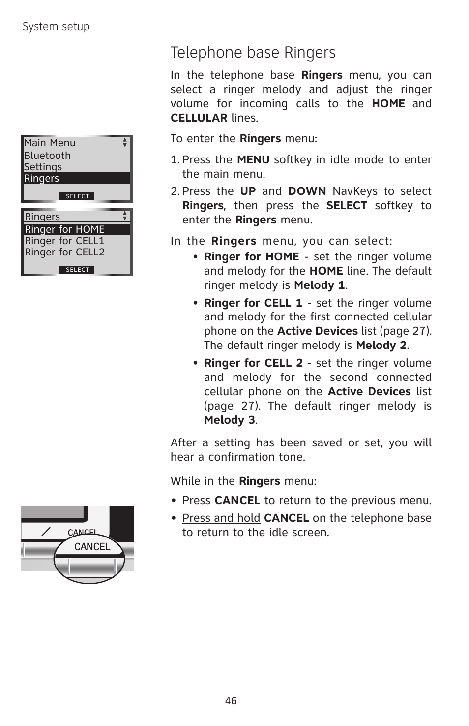 Telephone base ringers | AT&T EP5632 User Manual | Page 50 / 119