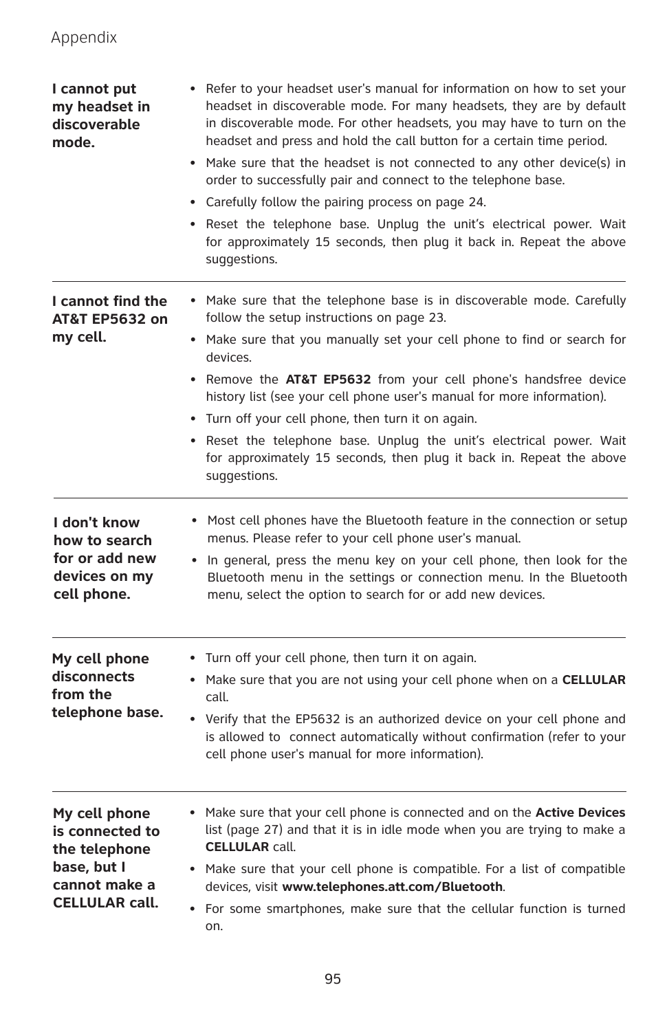 Appendix | AT&T EP5632 User Manual | Page 99 / 119
