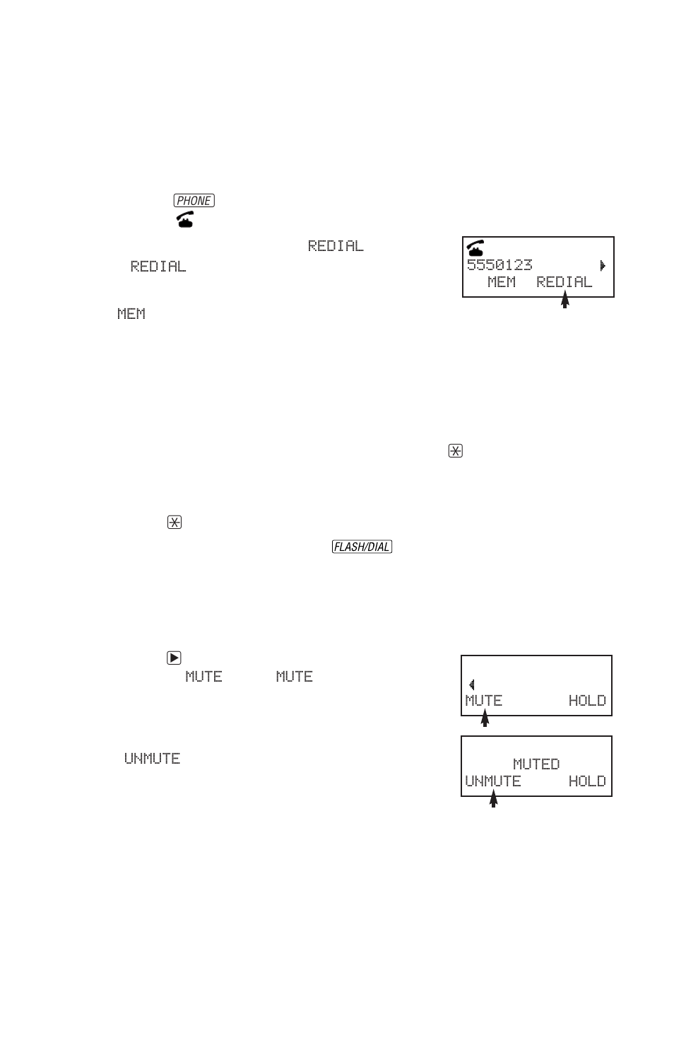 Telephone operation, At the handset, Redial | Temporary tone, Mute | AT&T 900 MHz User Manual | Page 21 / 52