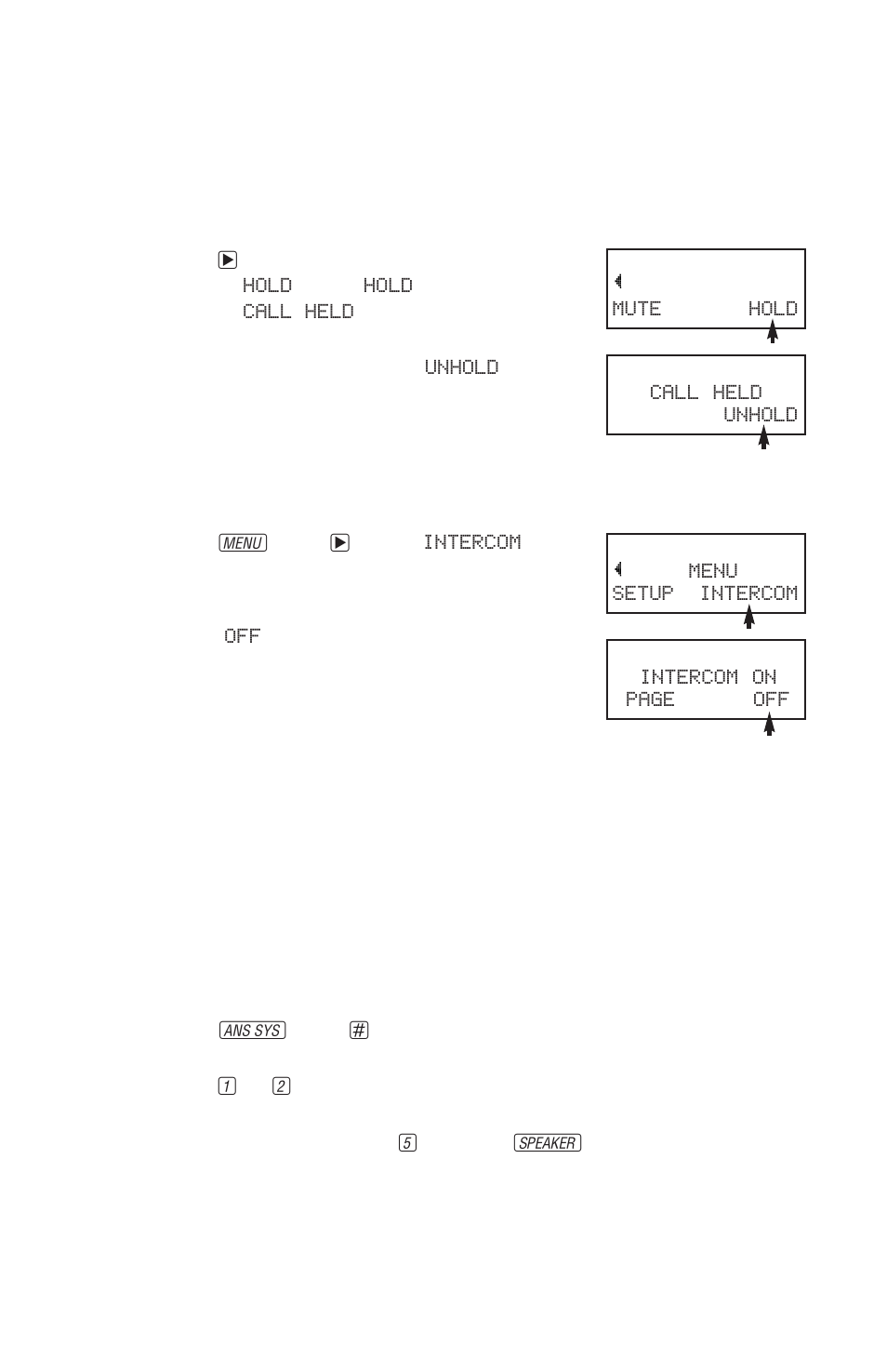 Telephone operation, At the handset, Hold | Intercom, Record a phone conversation | AT&T 900 MHz User Manual | Page 22 / 52