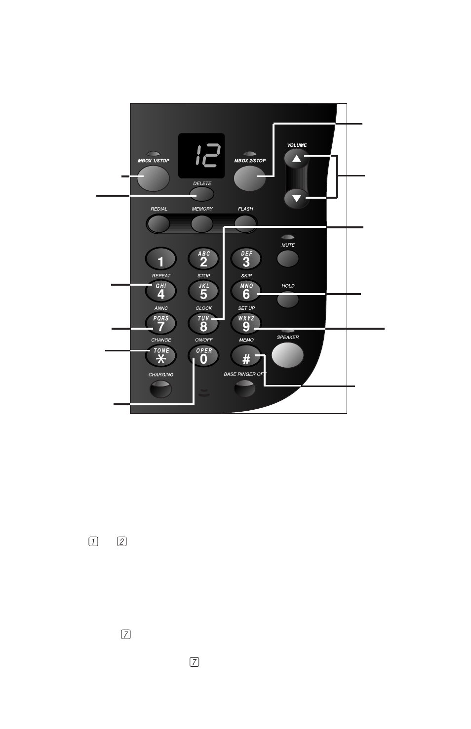 Answering system operation, At the base, Audible indicators | About mailboxes, Announcement play/silent | AT&T 900 MHz User Manual | Page 31 / 52