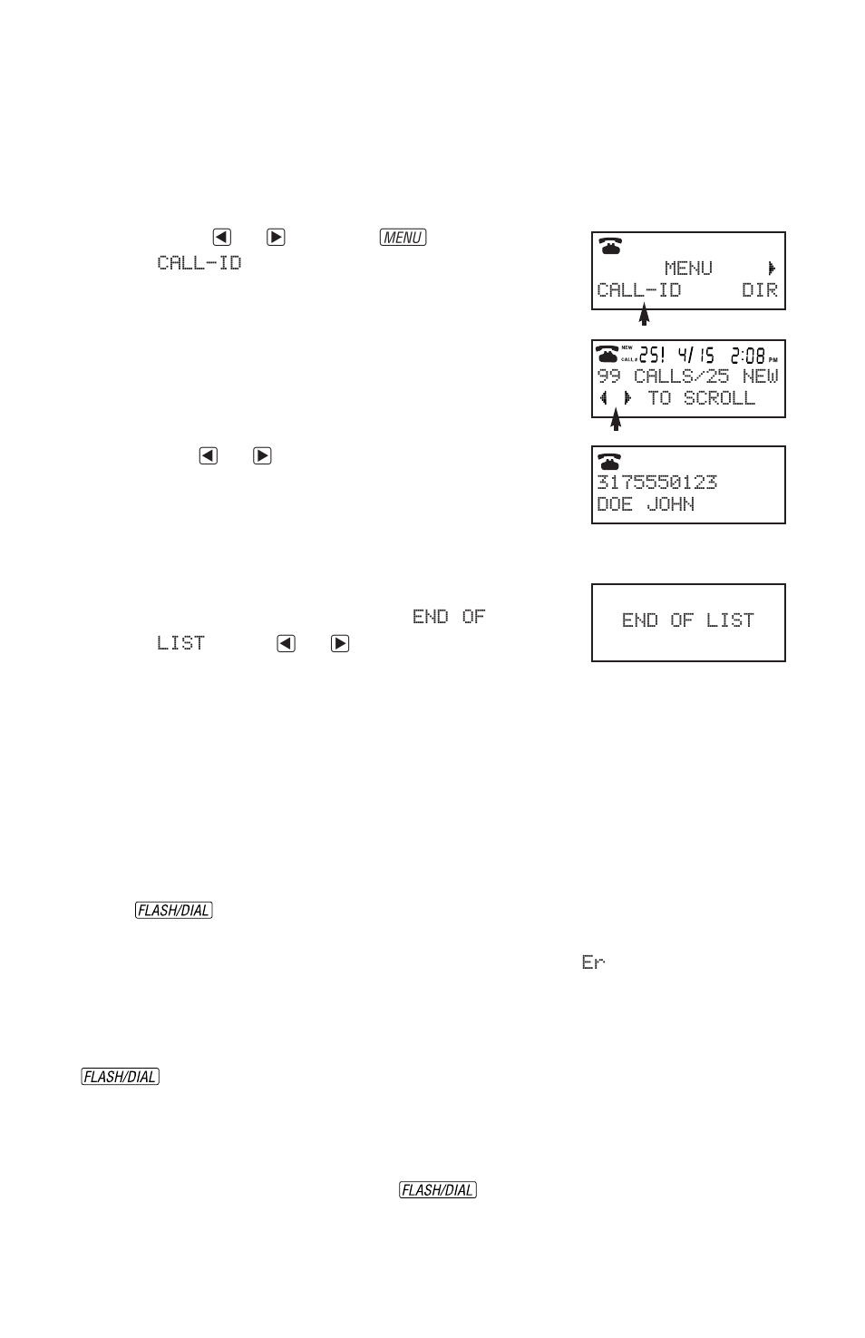 Caller id operation, Review call history, Display dial | AT&T 900 MHz User Manual | Page 40 / 52